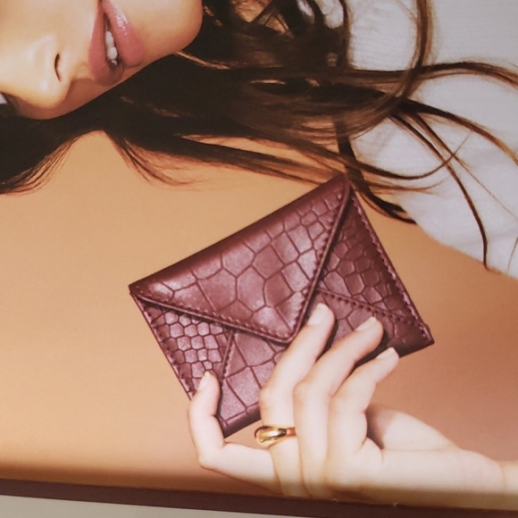 NWOT Rachel Miriam Leather Card Case Lined Bordeaux Incl Protective Bag - Picture 9 of 9